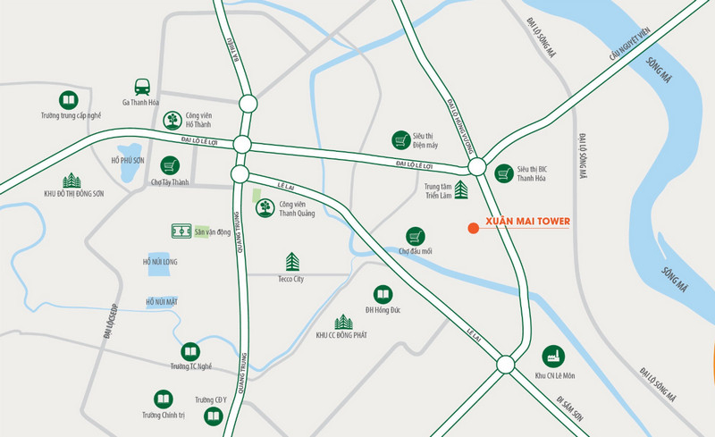 Vị trí chung cư xuân mai Thanh Hóa